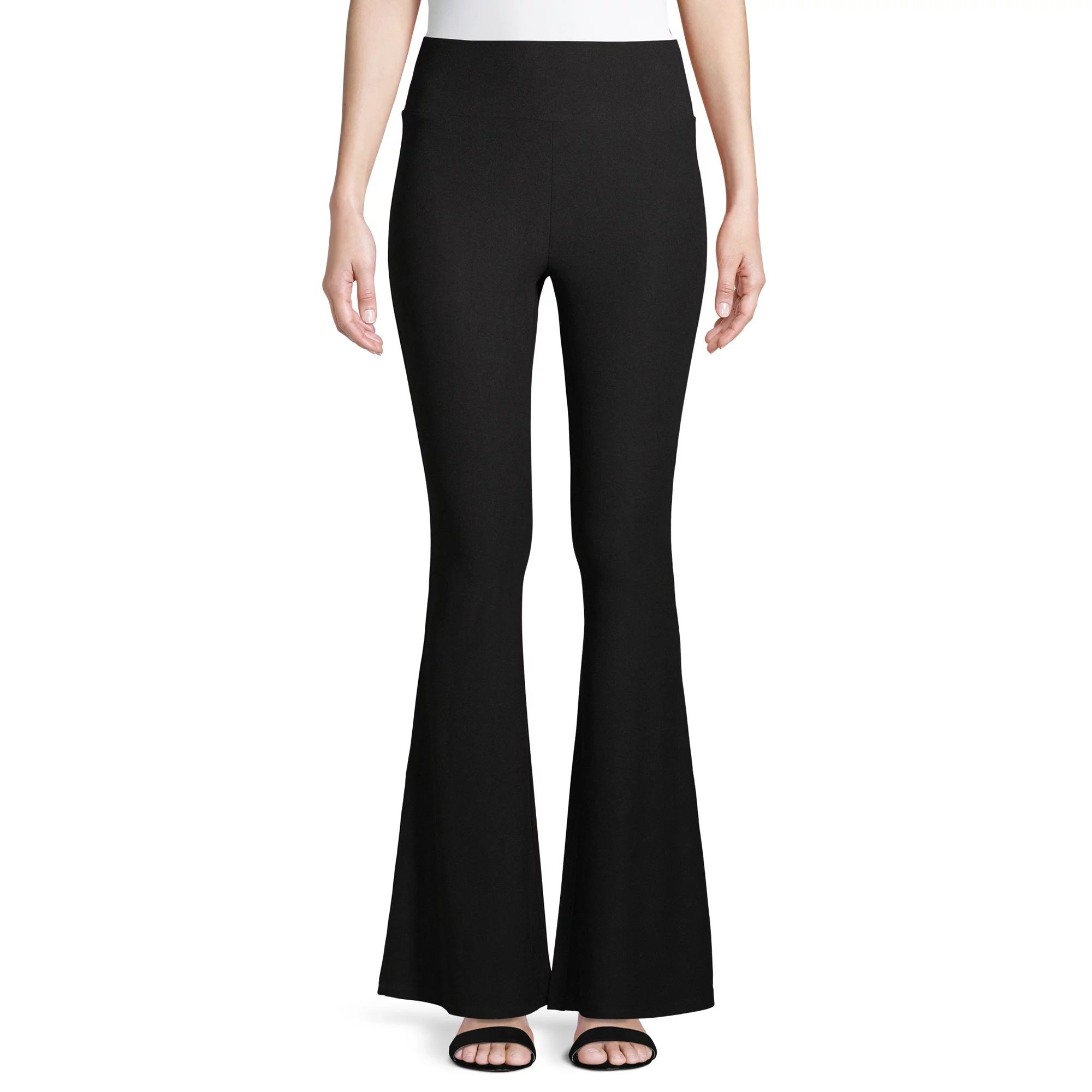 No Boundaries Juniors' High Rise Knit Flare Pants | Walmart (US)