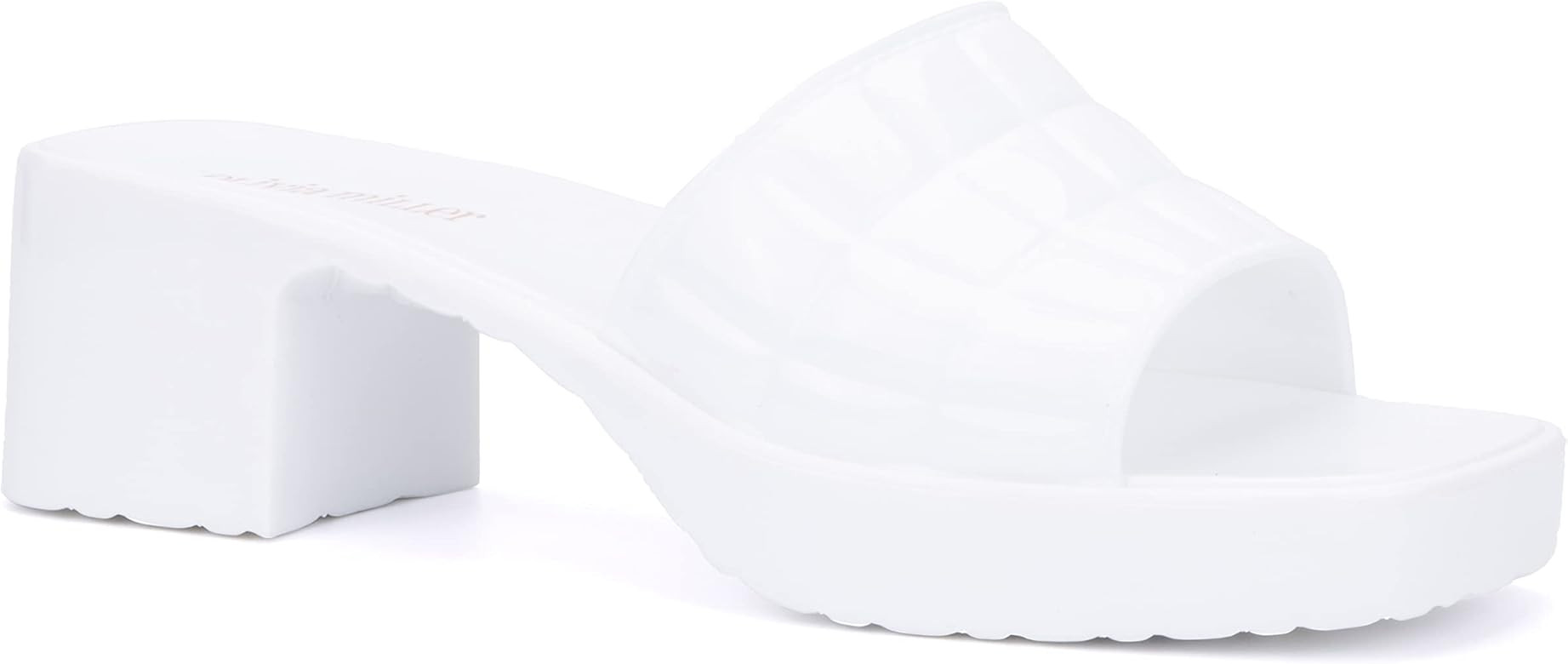 Olivia Miller Women’s Fashion Ladies Shoes, PVC Jelly Geli Single Open Toe Strap, Trendy Casual... | Amazon (US)