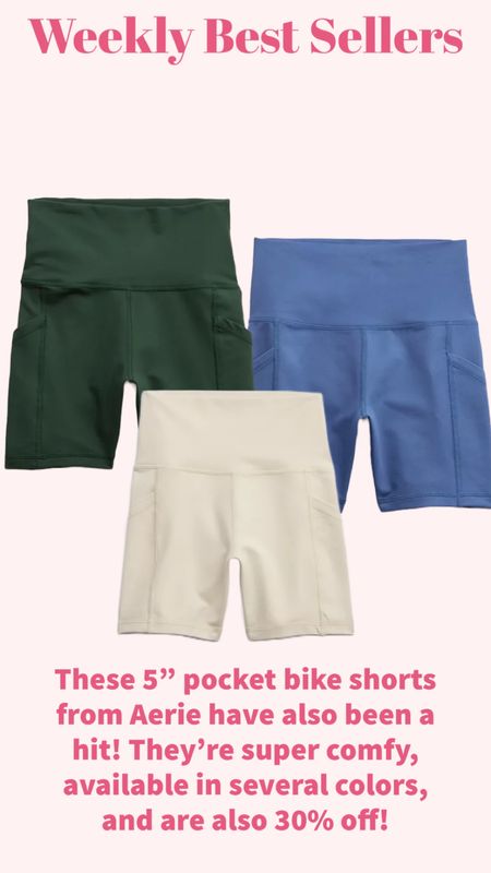 These 5” pocket bike shorts from Aerie have also been a hit! They’re super comfy, available in several colors, and are also 30% off!

#LTKplussize #LTKfindsunder50 #LTKsalealert