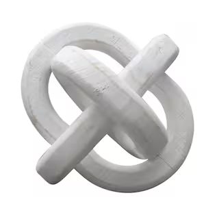 PARISLOFT Whitewashed Wood Chain Knot Decor UH1612 - The Home Depot | The Home Depot