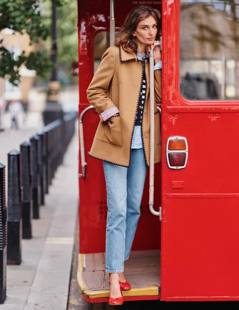 Blanket Stitch Car Coat | Boden UK