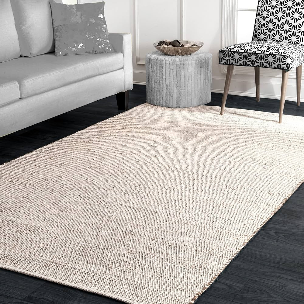 S & L Homes Jute Cotton Hand Woven Natural Farmhouse Area Rug for Living Room - Rustic Vintage Bo... | Amazon (US)