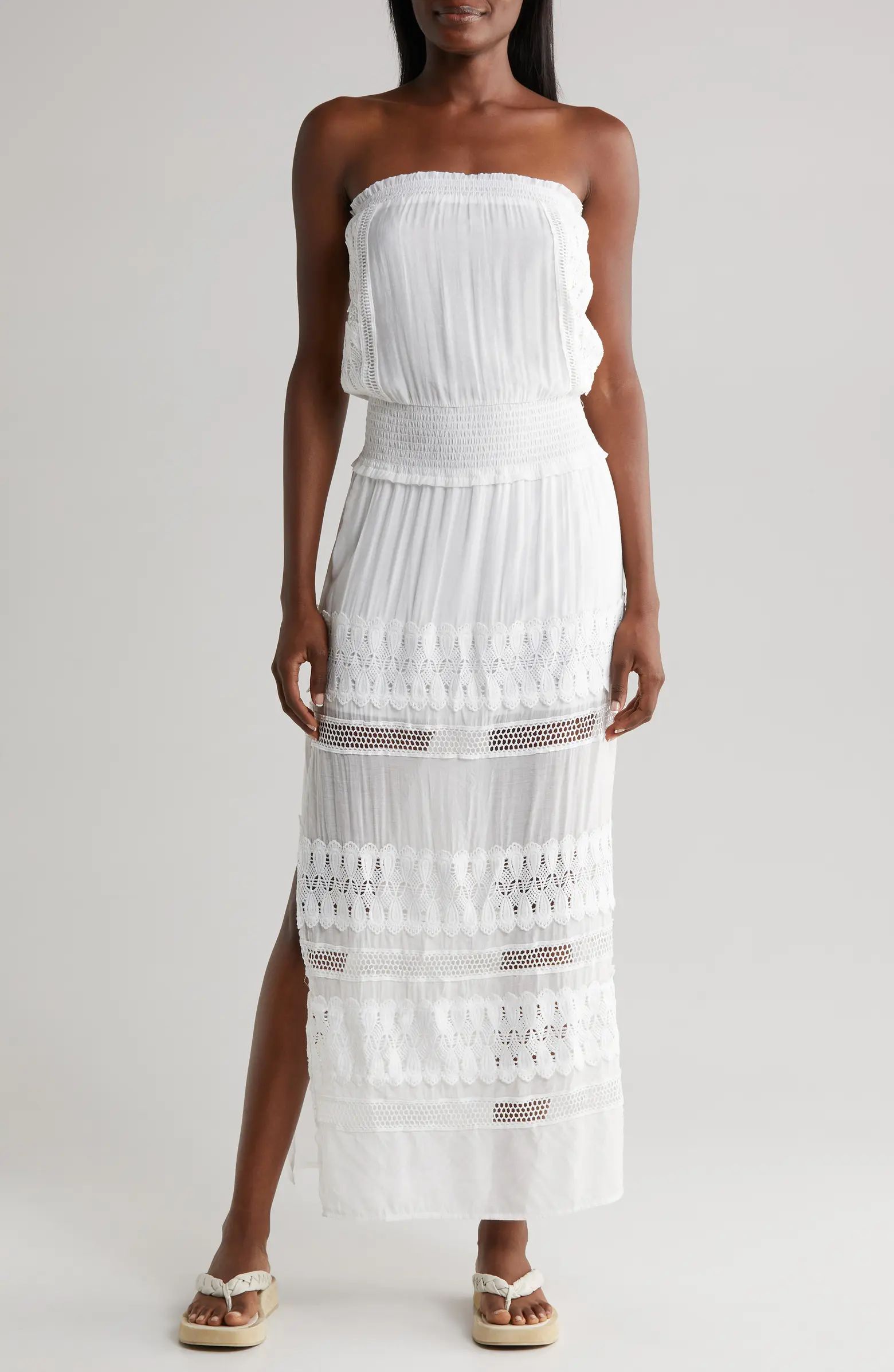 Lace Strapless Cover-Up Maxi Dress | Nordstrom