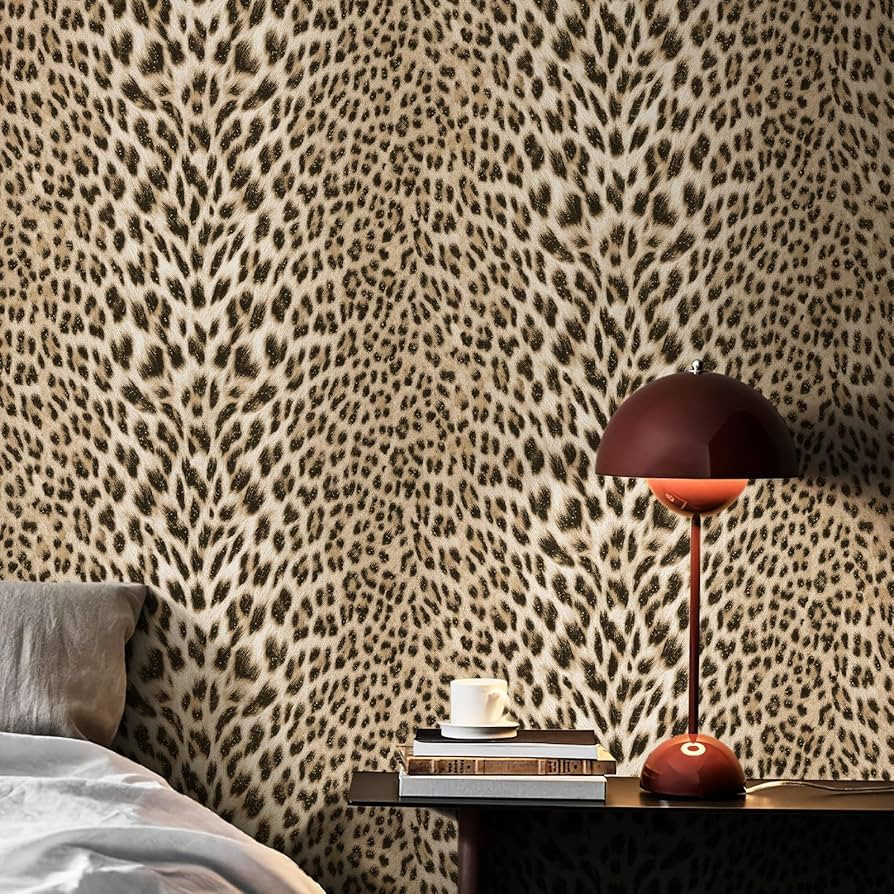 Simon&Siff Leopard Print Wallpaper 17.3'' x 19.7ft Animal Print Glitter Jungle Animal Wallpaper T... | Amazon (US)