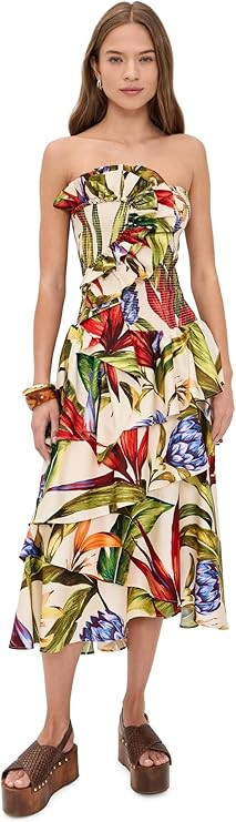 FARM Rio Women's Floral Strapless Midi Dress | Amazon (US)