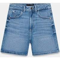 Zara - Z1975 Mom Fit Shorts - Mid-Blue - 6 - Woman | Zara UK