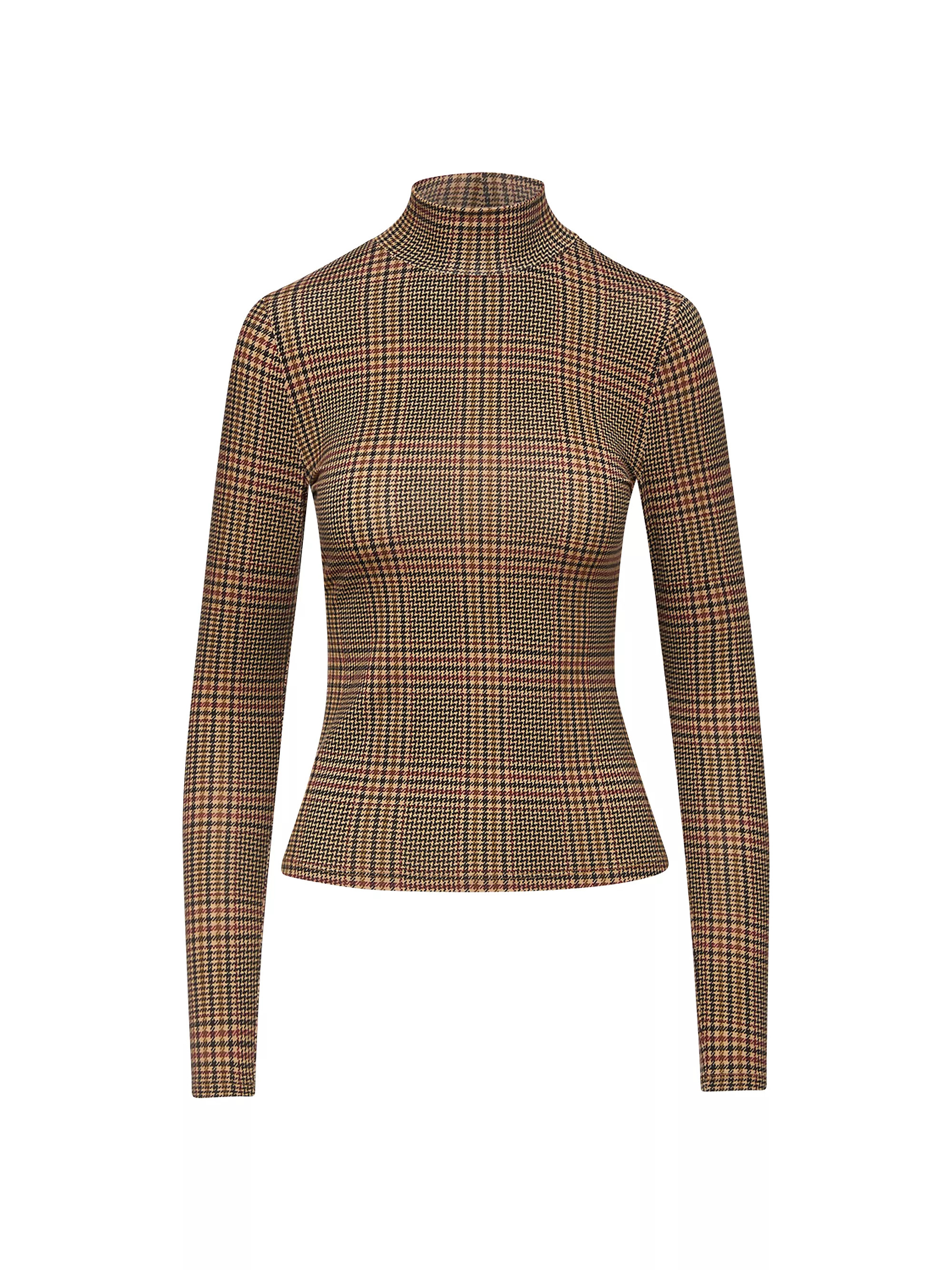Nate Plaid Turtleneck Top | Saks Fifth Avenue