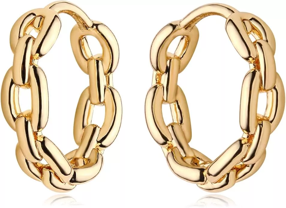 Doubnine Tube Hoop Earrings Gold Lightweight Large Earrings Women Fashion Jewelry