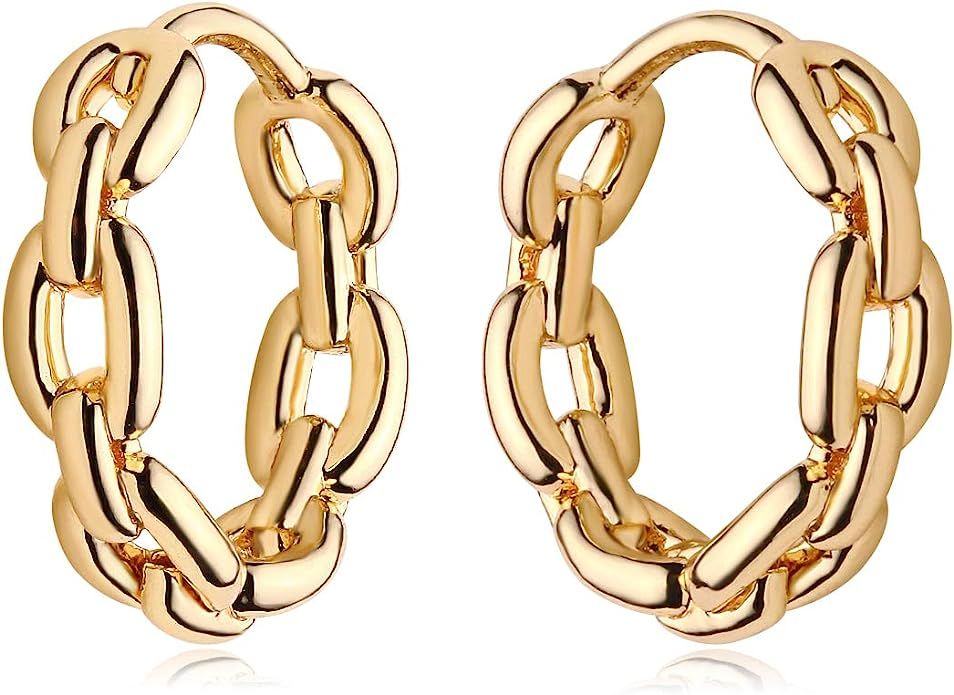 MYEARS Women Huggie Earrings Gold Hoop 14K Gold Filled Small Simple Handmade Hypoallergenic Every... | Amazon (US)