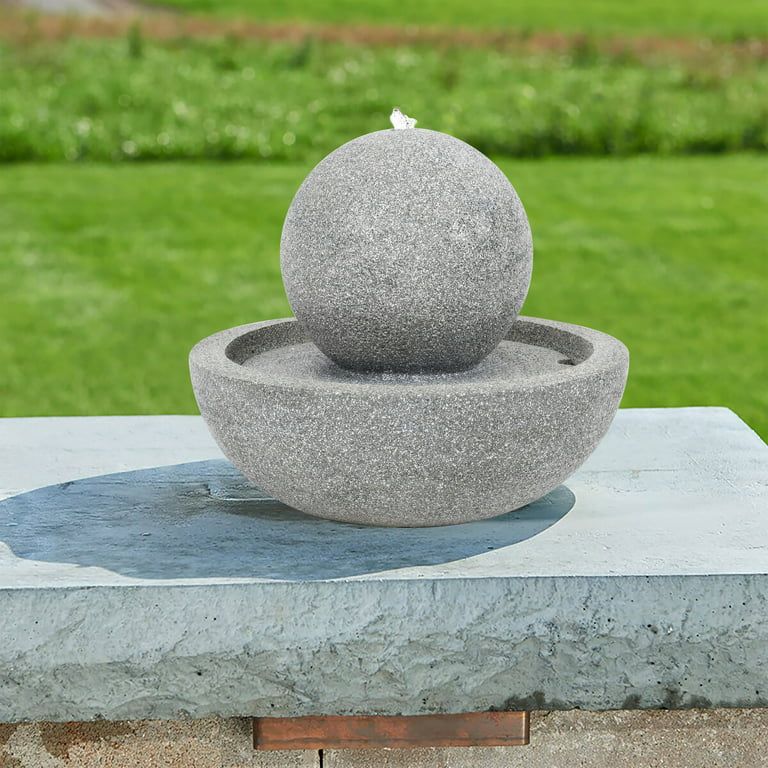 Better Homes & Gardens 12''D Outdoor Resin Grey Tabletop Fountain | Walmart (US)