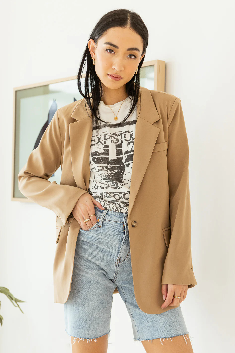 Crystal Blazer in Tan | Böhme US