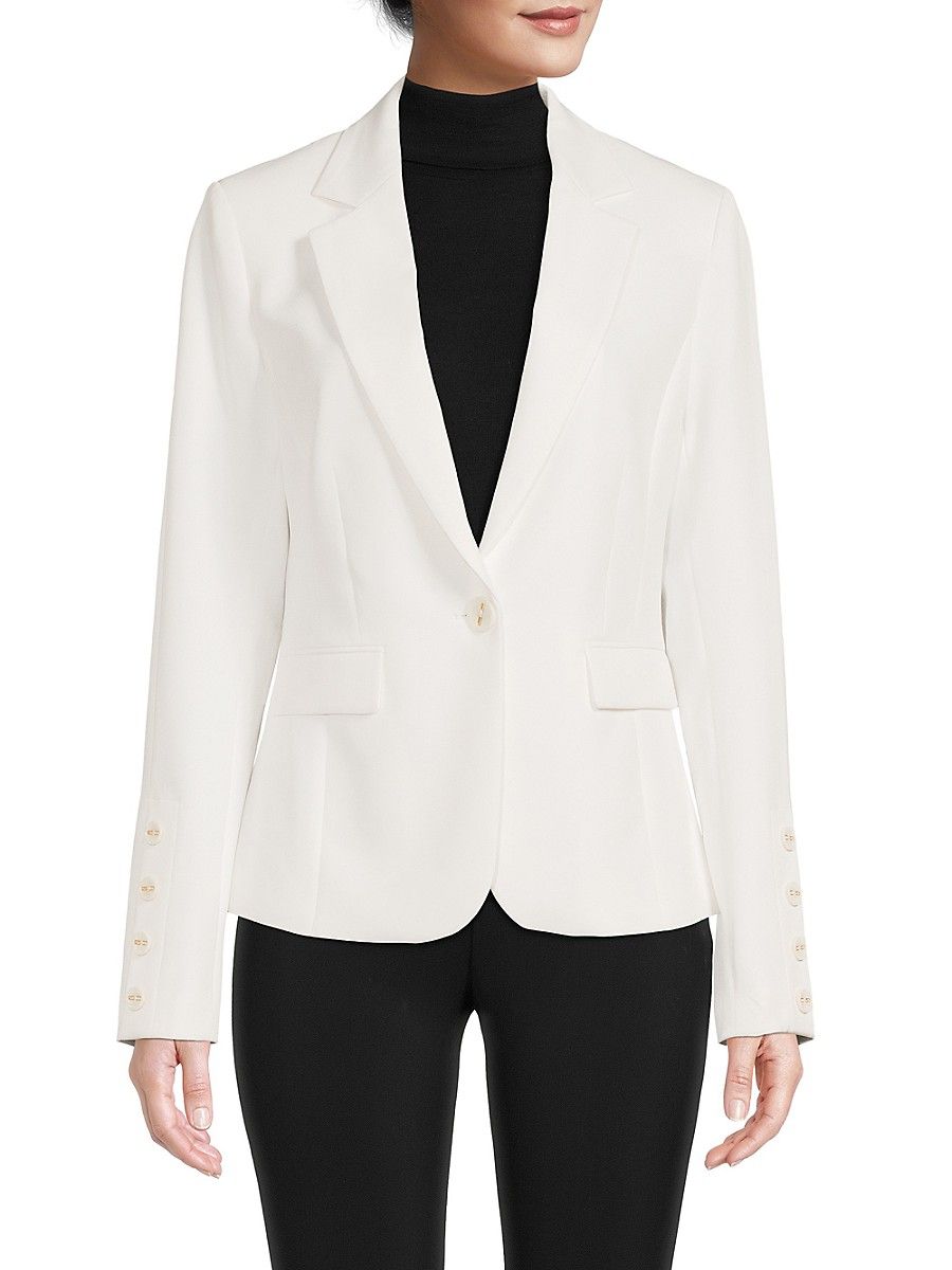Ecru Women's Solid Single Breasted Blazer - White - Size 10 | Saks Fifth Avenue OFF 5TH (Pmt risk)