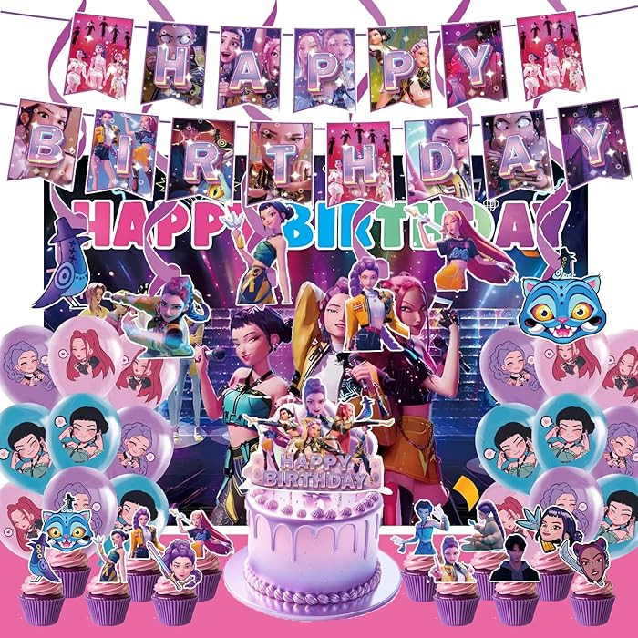 Happy birthday banner supplies decoration letter balloons pink girl's school classroom decoration... | Amazon (US)