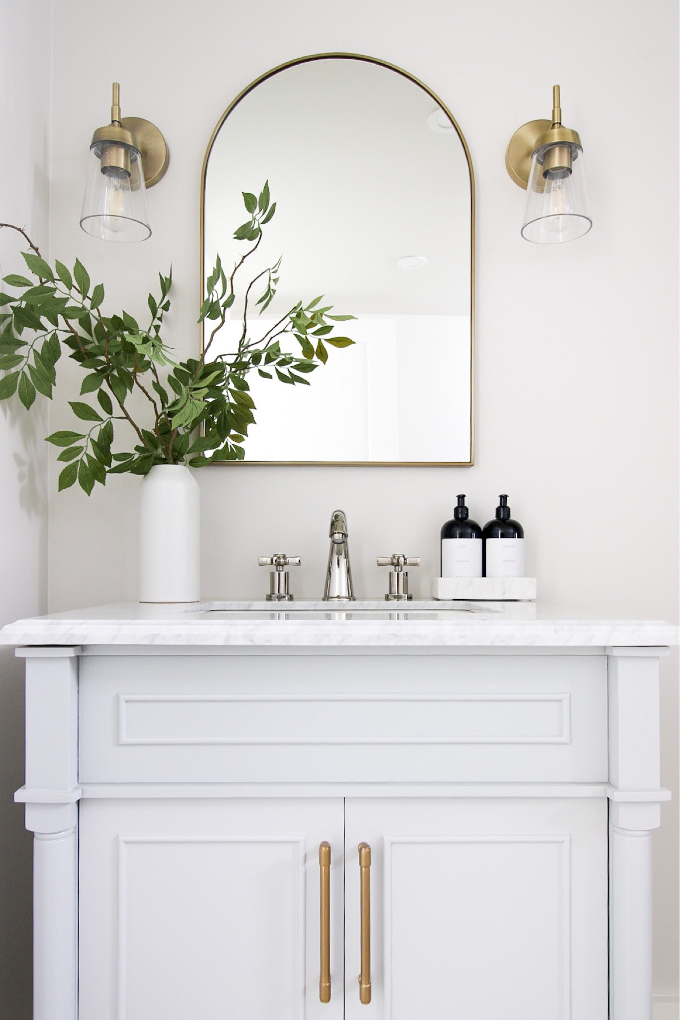Bathroom vanity, bathroom remodel, steam shower, brass sconces, basement bathroom

#LTKfindsunder50 #LTKstyletip #LTKhome