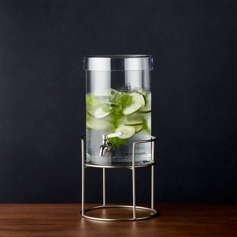 Cold Drink Dispenser with Silver Stand + Reviews | Crate and Barrel | Crate & Barrel