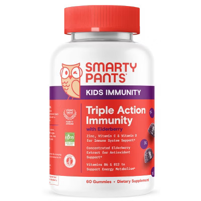 SmartyPants Kids' Triple Action Immunity Gummies with Vitamins C, D3, & Zinc, Elderberry - 60ct | Target