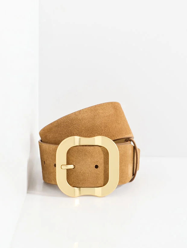 Carved Buckle Suede Belt | Talbots