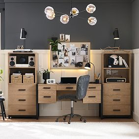 Kearny Smart Storage Desk & Bookcase with Cubbies and Drawers Set (106") | Pottery Barn Teen