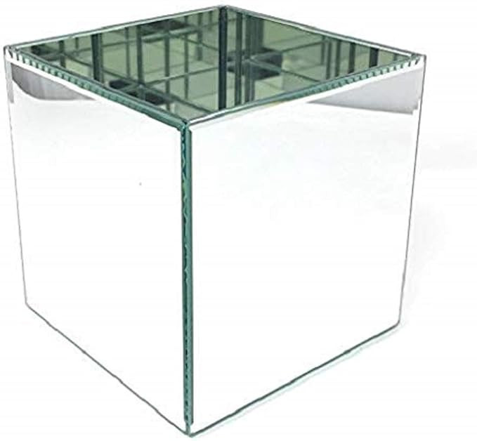 Serene Spaces Living Gatsby Beveled Mirror Vase, Clear Square Glass Mirror Vases for Wedding Deco... | Amazon (US)