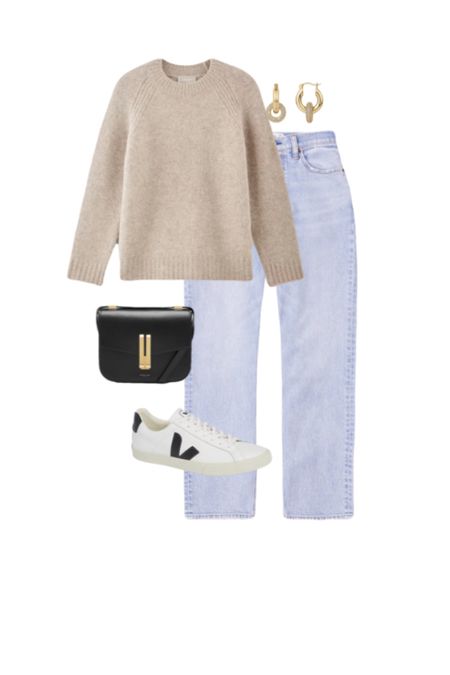 #vejasneakers
#sweater
#everlane
#jeans
#abercrombie 
#abercrombiejeans 
#demellier
#demellierpurse