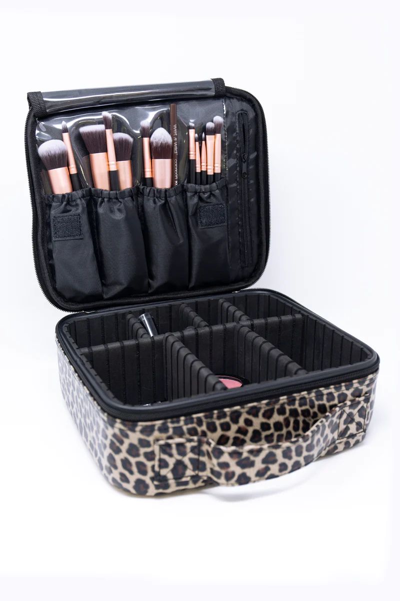 No Time To Spare Animal Print Makeup Bag | The Pink Lily Boutique