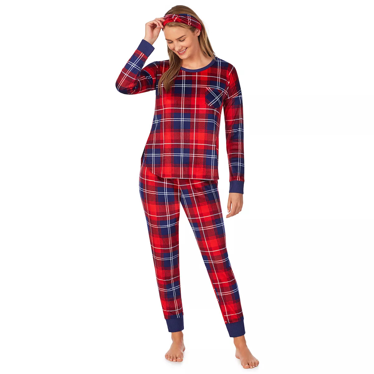 Women's & Petite Cuddl Duds® Velour Pajama Top, Pajama Pants & Headband Set | Kohl's