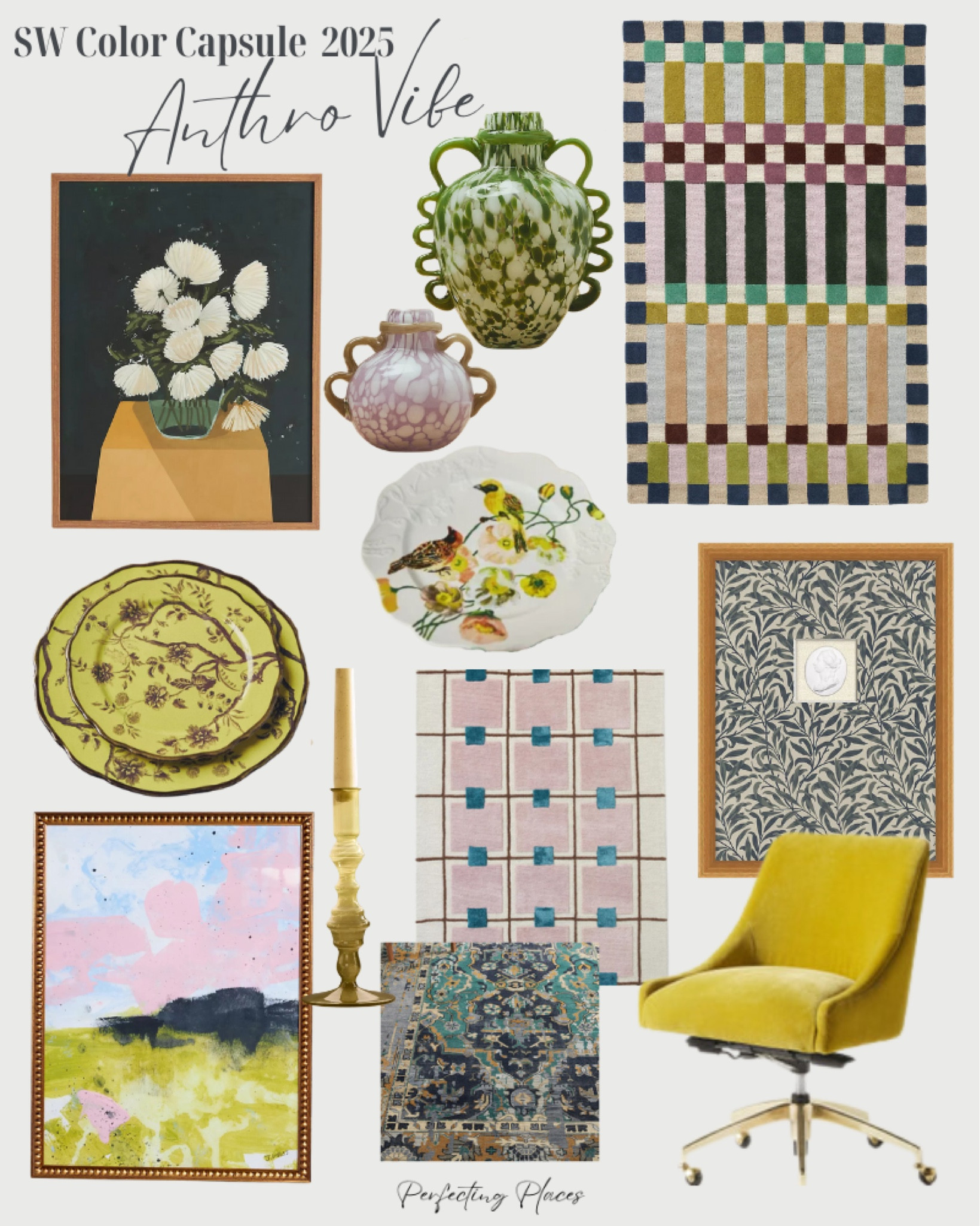 These gorgeous Anthropologie decor finds are perfect complements to Sherwin-Williams 2025 Color Capsule of the Year! Anthro rugs, artwork, dishes, vases.

#LTKStyleTip #LTKHome