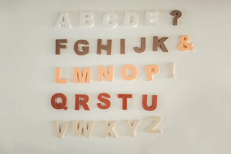 Sunset Tone Alphabet Fridge Magnets, Montessori, Functional Toys, Learning Toys, Aesthetic Toys, ... | Etsy (US)