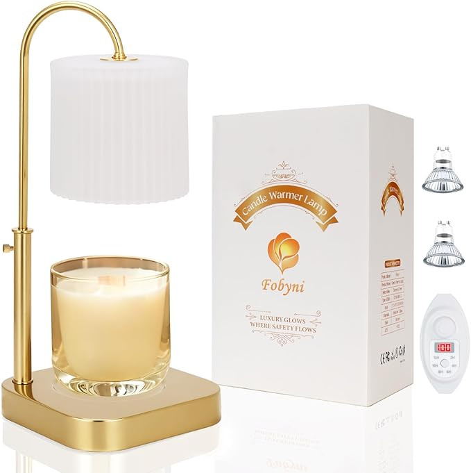 Gold Candle Warmer Lamp with Timer,Mothers Day Gifts for Mom,House Warming Gifts New Home Decor,2... | Amazon (US)