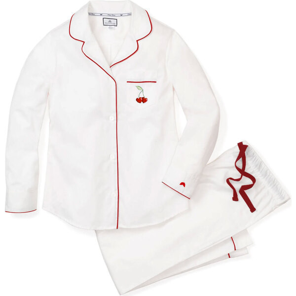 Petite Plume x Maisonette Women's Twill Pajamas, Chéri Amour | Maisonette