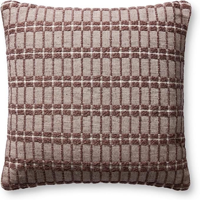 Loloi Poe Pillow, 18x18 Cover Only, Burgundy | Amazon (US)