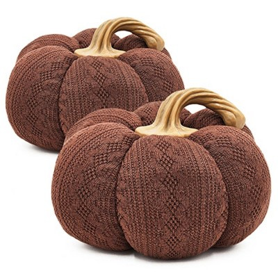 TopComfy Decorative Object Fabric Pumpkin Set Stylish Fall Decor for Harvest Festival Display, Dark Brown, 12"*10"*8" | Target
