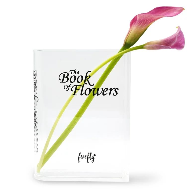 Clear Acrylic Book Vase for Flowers - "The Book of Flowers" by Firefly - Book Shaped Flower Vase,... | Walmart (US)