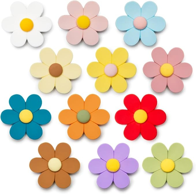 SUNURS Large 3D Flower Cute Fridge Magnets for Locker, Colorful Strong Decorative Funny Refrigera... | Amazon (US)