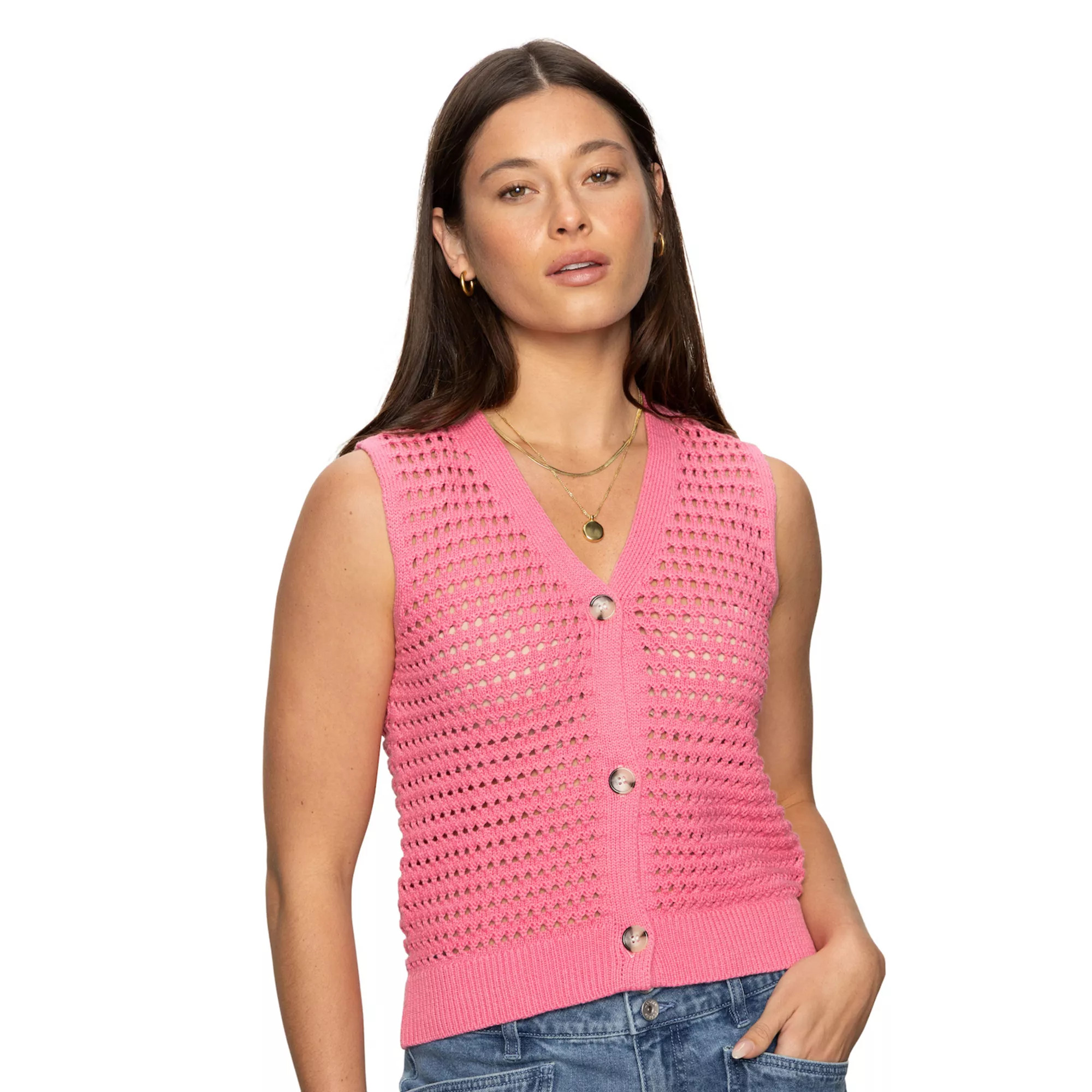 Women's Modern Supply by Sanctuary Textured Sleeveless Cardigan | Kohl's