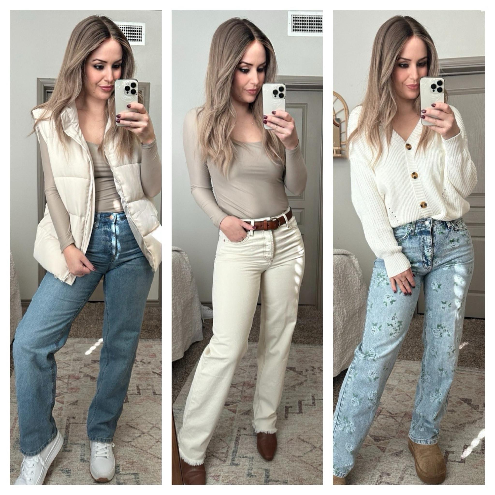 3 of my new favorite jeans from Target!!
1) wearing size 4 but need to size up to a 6! Go with your true size 
2) wearing size 6 
3) wearing size 4 but could do 6

#LTKstyletip #LTKfindsunder100 #LTKfindsunder50