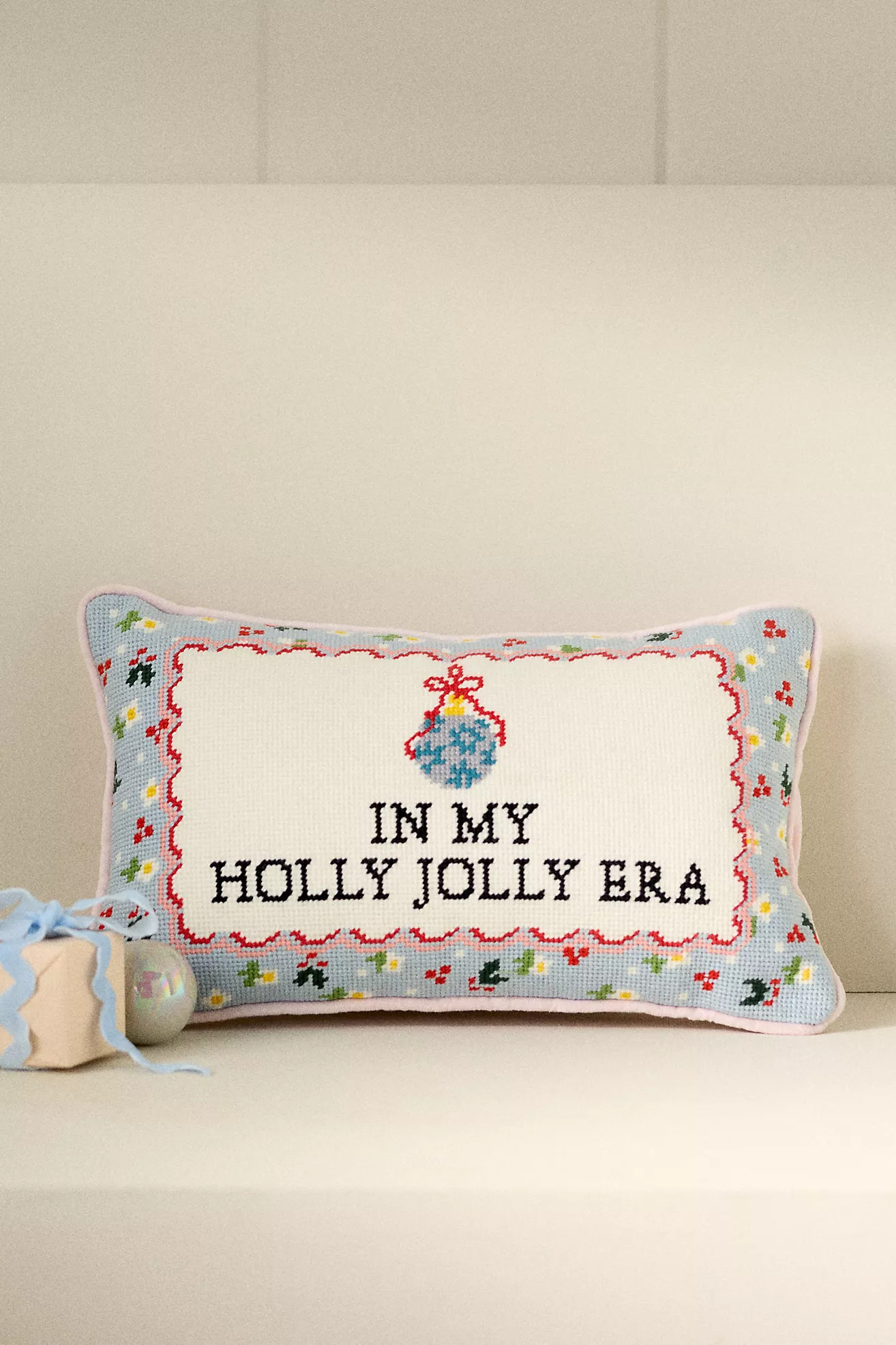Furbish Studio Holiday Petite Needlepoint Pillow | Anthropologie (US)