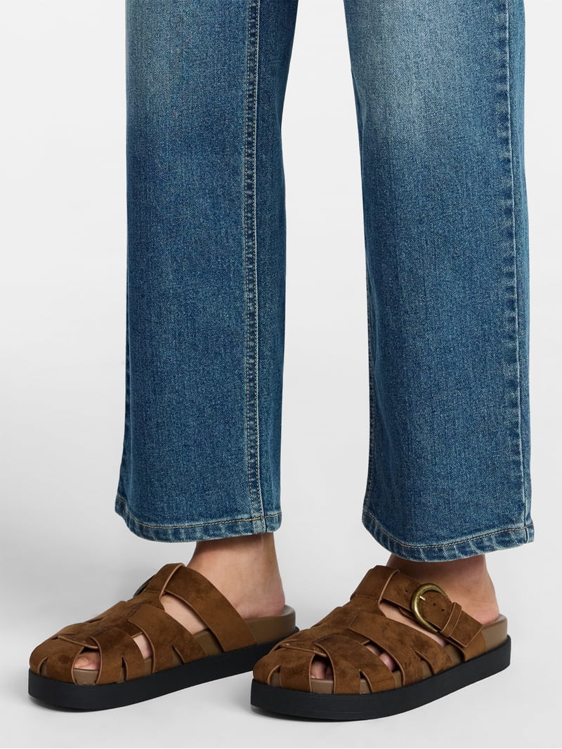No Boundaries Faux Suede Fisherman Clogs, Women's | Walmart (US)