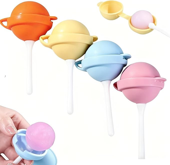 4Pcs Reusable Silicone Lollipop Ice Cream Maker Molds,2026 New Large Lollipop-Shaped DIY Ice Pop ... | Amazon (US)