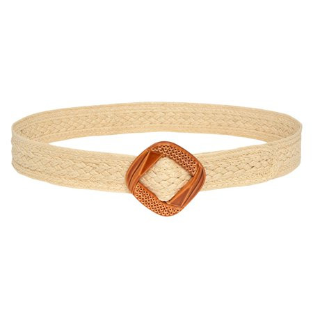 WANYNG Women Summer Casual Elastic Woven Belt Stretch Skinny Belt With Wooden Buckle Womens Tan Belt | Walmart (US)