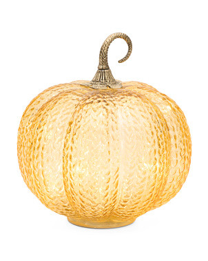 8.5in Led Glass Pumpkin | TJ Maxx