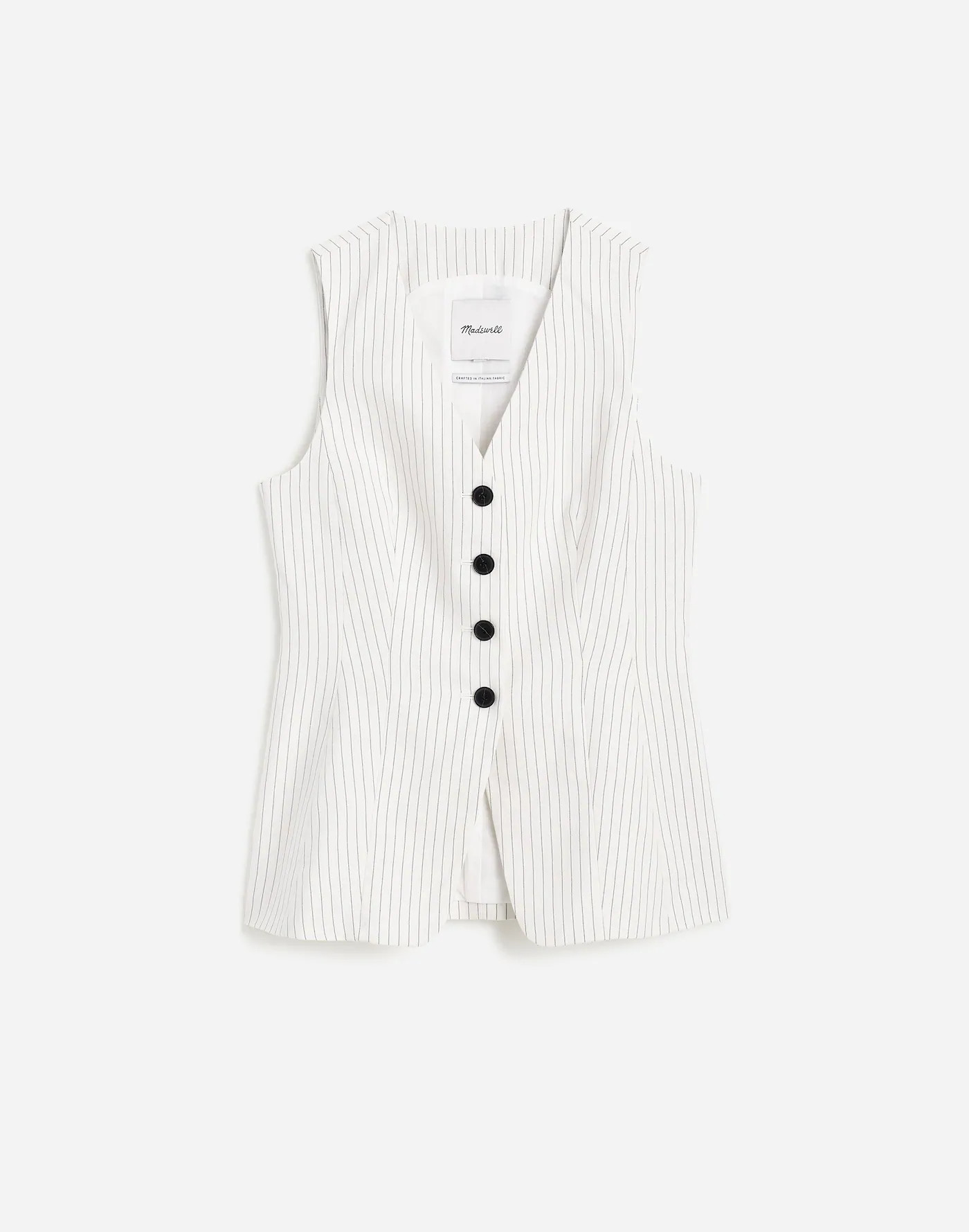 Cutaway Long Vest in Pinstripe | Madewell | Madewell
