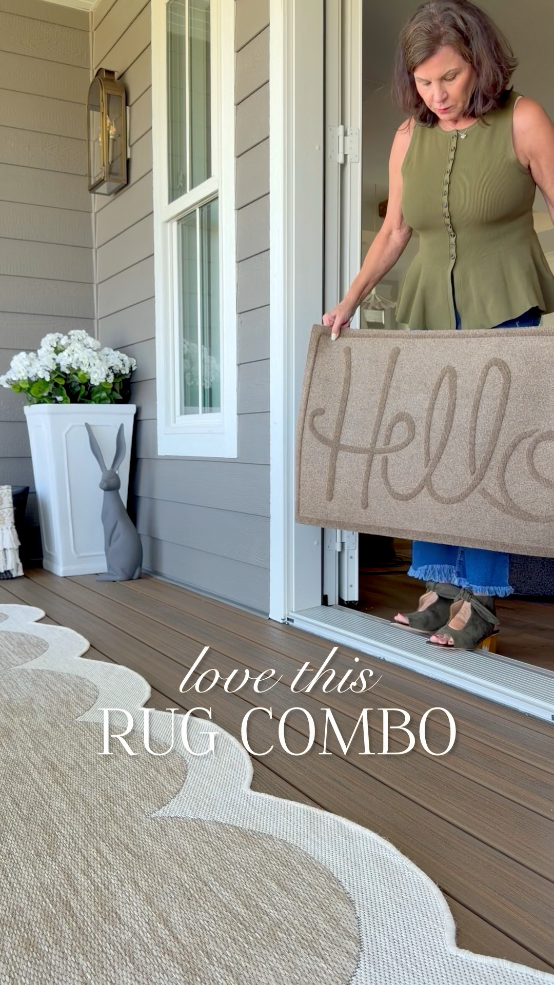 I love this rug combo so much that I have it on both my front and back porches. There are several styles for the door mat. And the scalloped rug is my favorite summer rug.

#LTKSeasonal #LTKHome #LTKSaleAlert