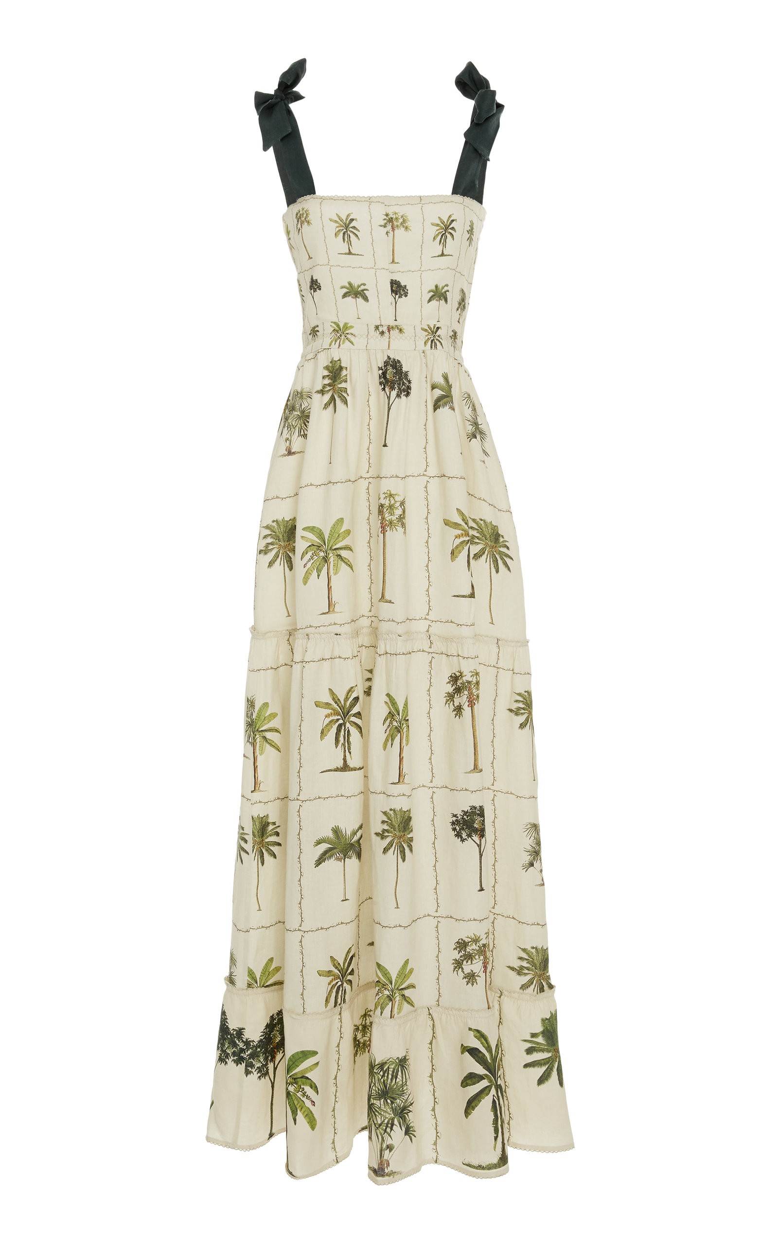 Herbarium Floral-Print Linen Maxi Dress by Agua by Agua Bendita | Moda Operandi | Moda Operandi Global