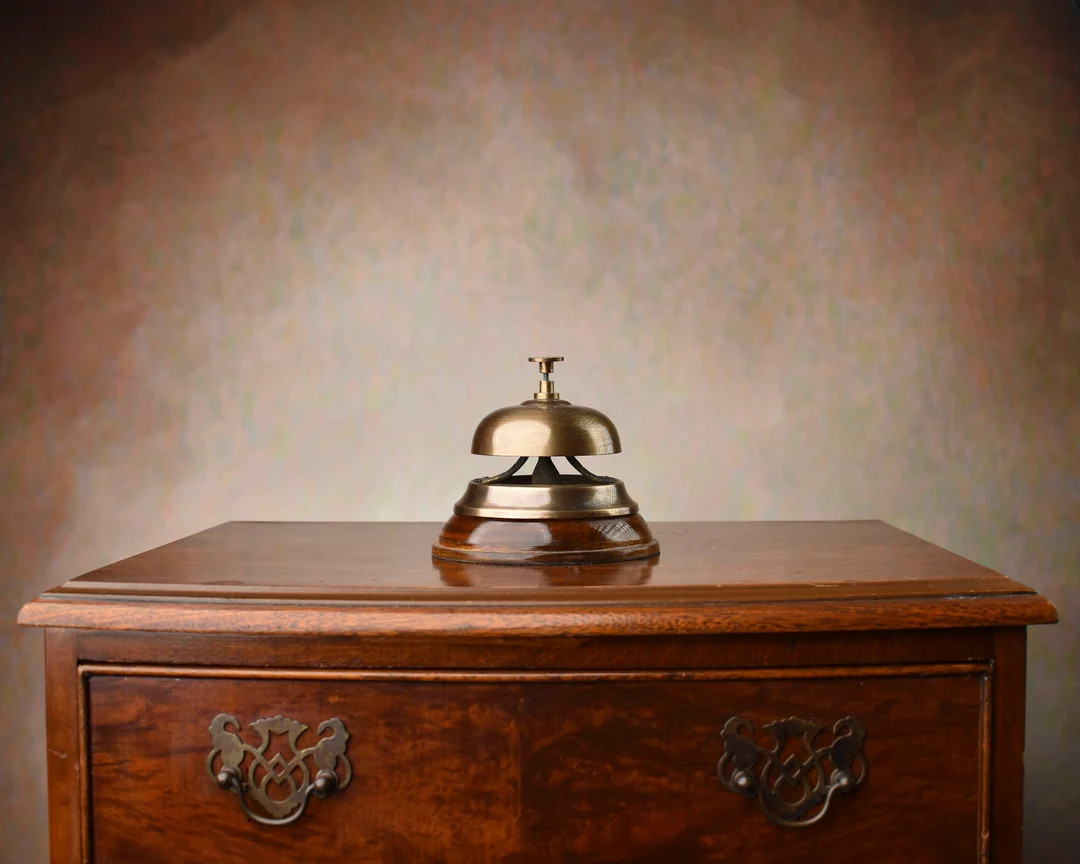Elegant Antique Brass Reception Bell Perfect Table Bell for - Etsy | Etsy (US)