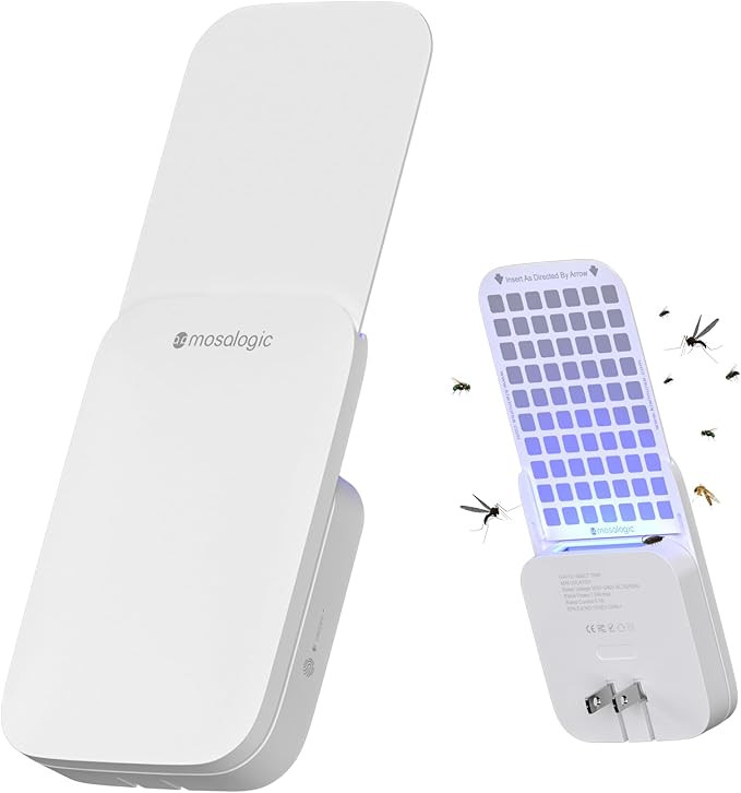 Mosalogic Flying Insect Trap Plug-in Mosquito Killer Indoor Gnat Moth Catcher Fly Tapper with Nig... | Amazon (US)