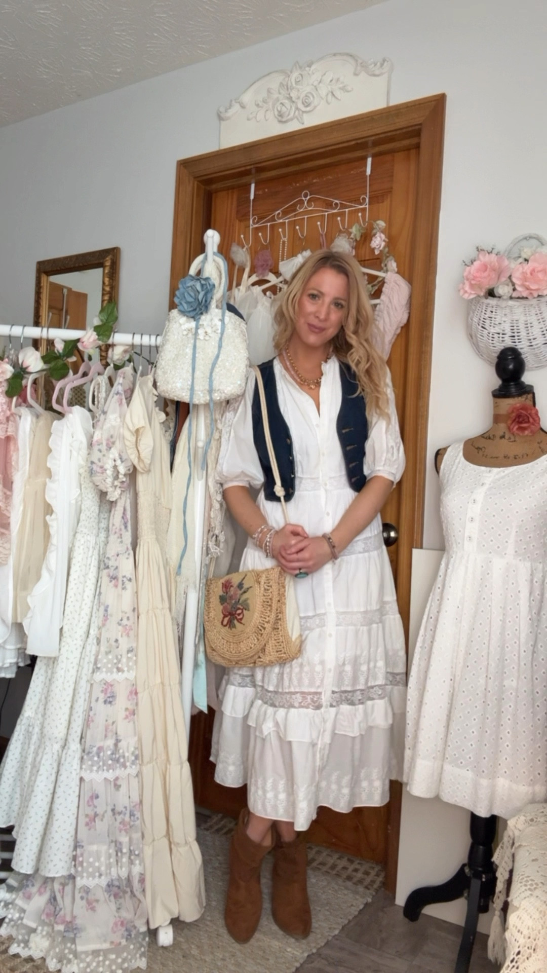 3/7 shabby-chic spring outfits 🐇 
Obsessed with this denim vest for the season! 🩵

#LTKFestival #LTKStyleTip #LTKFindsUnder50