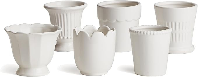 Napa Home & Garden Mirabelle Mini Cachepots, Set of 6 White | Amazon (US)