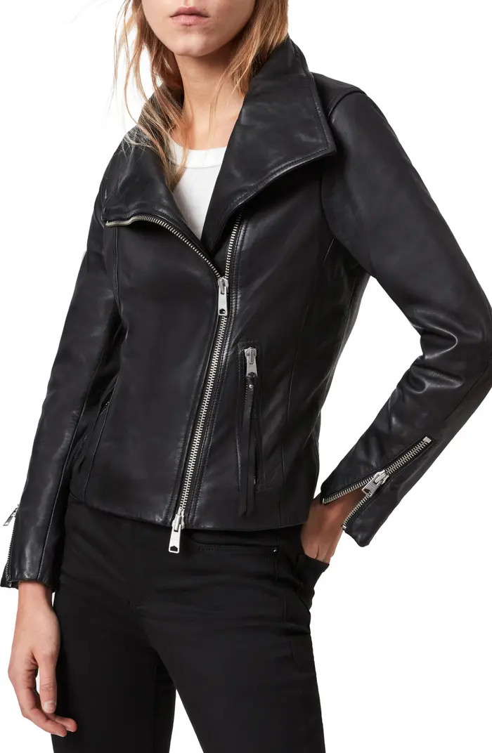 AllSaints Ellis Leather Biker Jacket | Nordstrom | Nordstrom