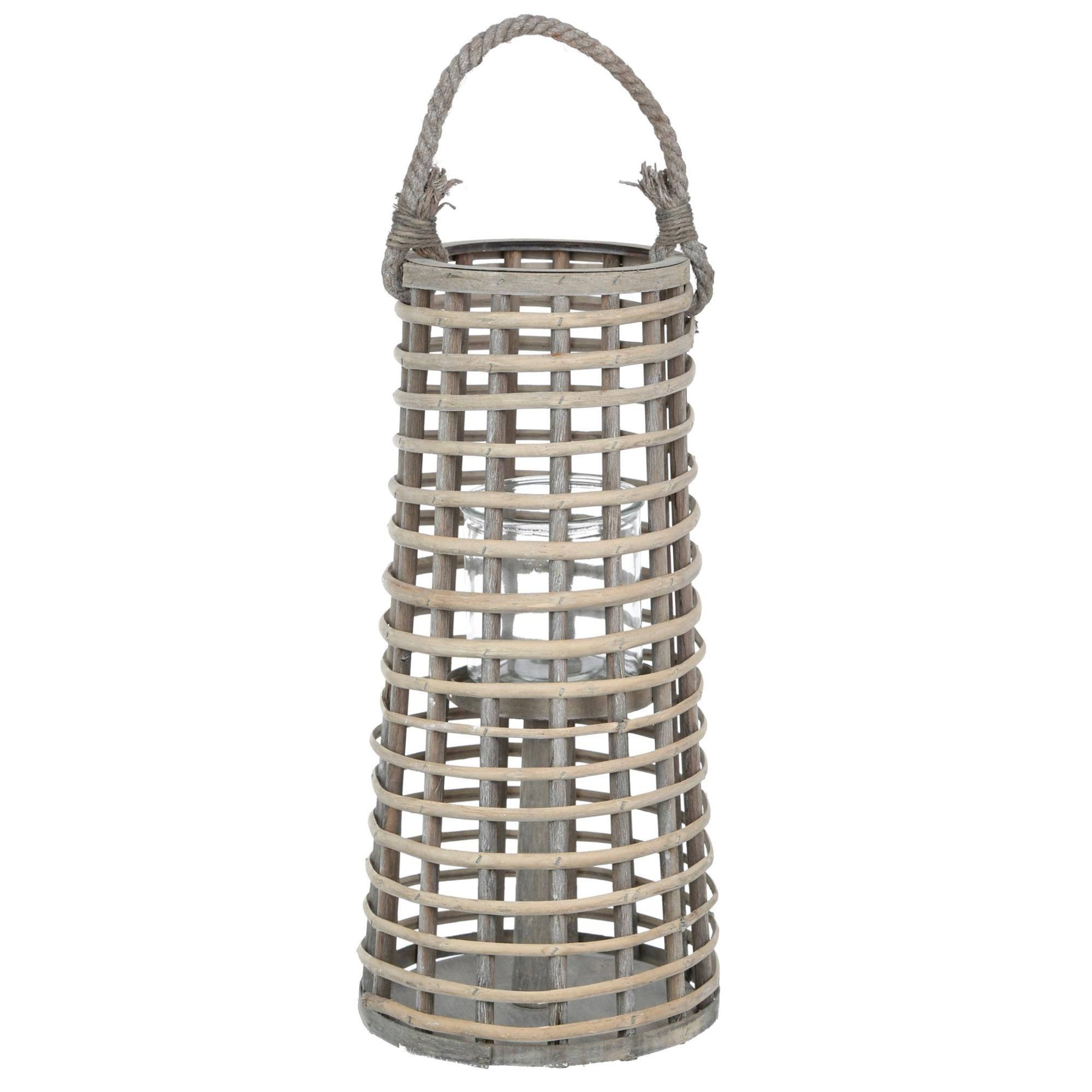 19" Bamboo Lattice Lantern Home Accent - Grey--6276179662504   | Burkes Outlet | bealls